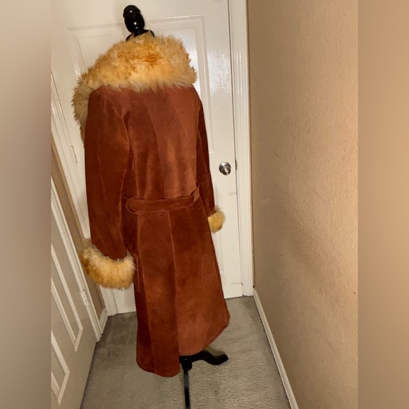 Vintage INSANE GORGEOUS  Rust Colored shearling sheepskin princess coat Size 12 - Picture 3 of 12